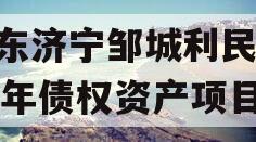 山东济宁邹城利民2024年债权资产项目