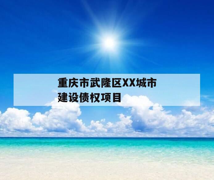 重庆市武隆区XX城市建设债权项目