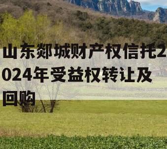 山东郯城财产权信托2024年受益权转让及回购