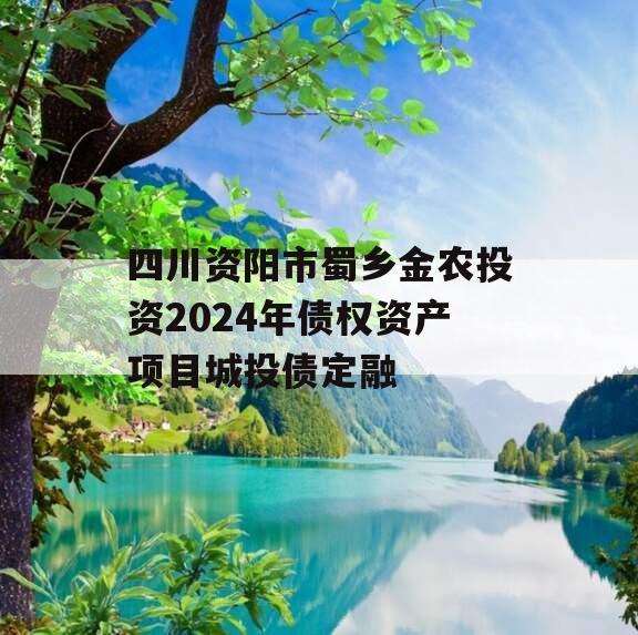 四川资阳市蜀乡金农投资2024年债权资产项目城投债定融