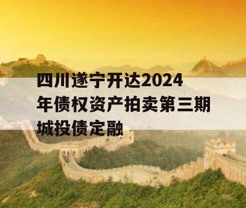 四川遂宁开达2024年债权资产拍卖第三期城投债定融