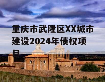 重庆市武隆区XX城市建设2024年债权项目