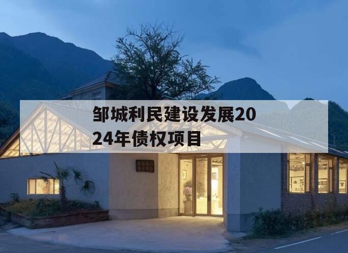 邹城利民建设发展2024年债权项目