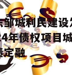 山东邹城利民建设发展2024年债权项目城投债定融