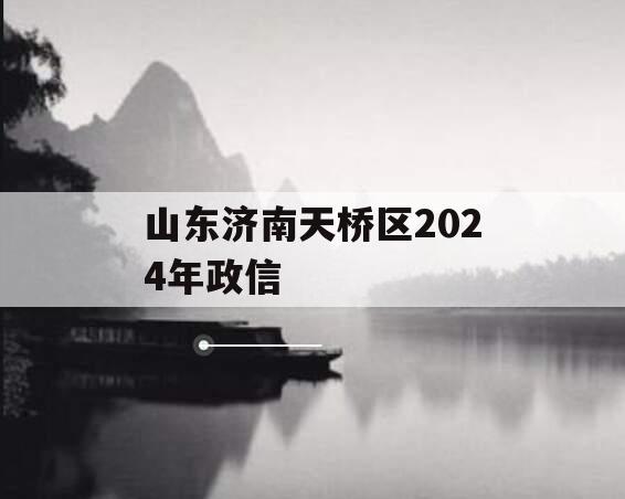 山东济南天桥区2024年政信