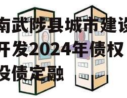 河南武陟县城市建设投资开发2024年债权城投债定融