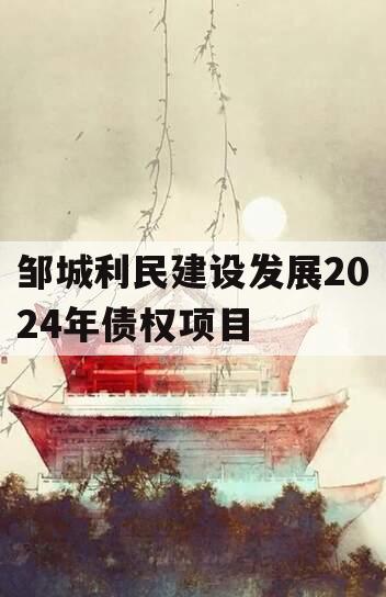 邹城利民建设发展2024年债权项目
