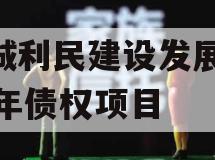 邹城利民建设发展2024年债权项目