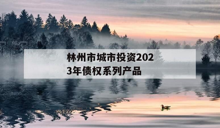 林州市城市投资2023年债权系列产品