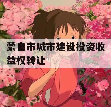蒙自市城市建设投资收益权转让
