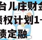 山东台儿庄财金2024年债权计划1-4号城投债定融