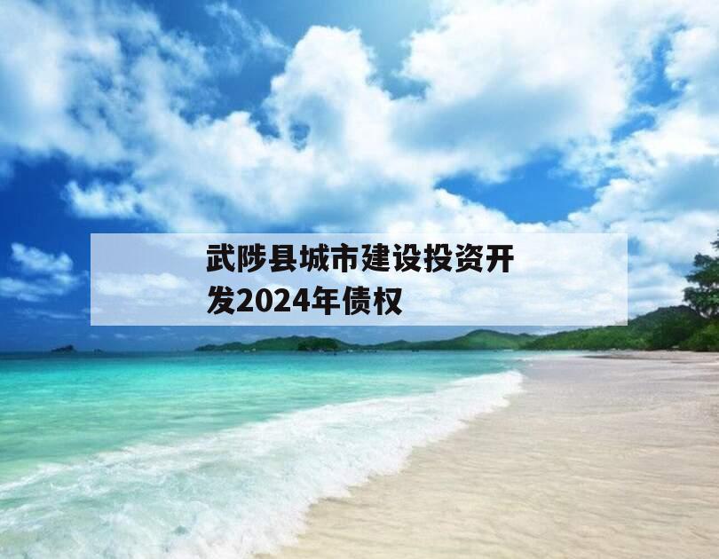 武陟县城市建设投资开发2024年债权