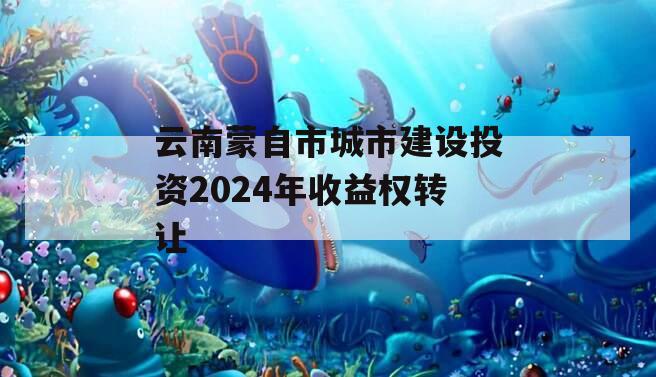 云南蒙自市城市建设投资2024年收益权转让