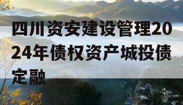 四川资安建设管理2024年债权资产城投债定融