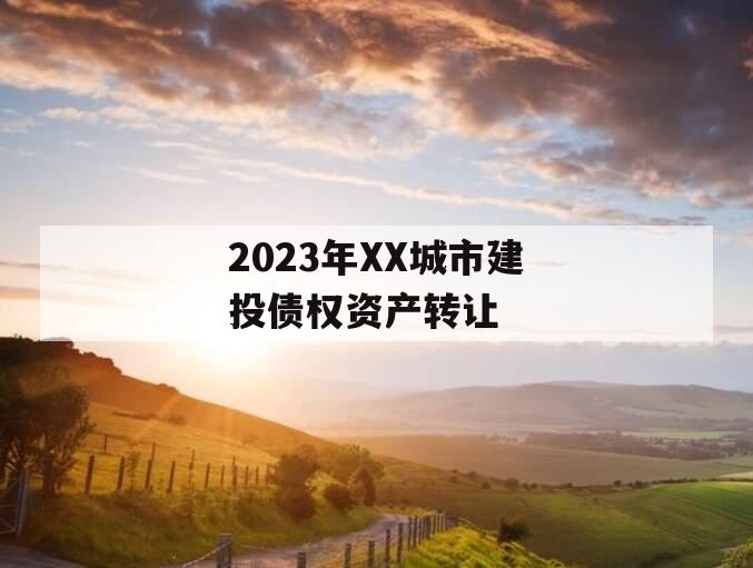 2023年XX城市建投债权资产转让