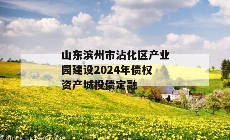 山东滨州市沾化区产业园建设2024年债权资产城投债定融