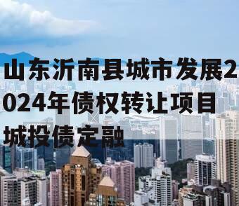 山东沂南县城市发展2024年债权转让项目城投债定融