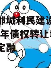 山东邹城利民建设发展2024年债权转让城投债定融