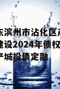 山东滨州市沾化区产业园建设2024年债权资产城投债定融