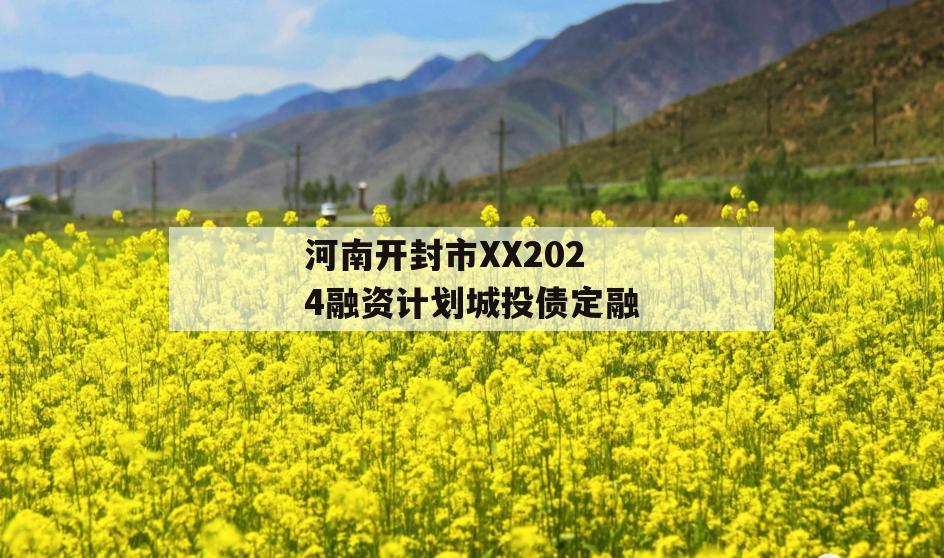 河南开封市XX2024融资计划城投债定融