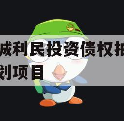 邹城利民投资债权拍卖计划项目