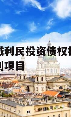 邹城利民投资债权拍卖计划项目