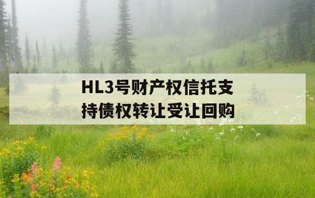 HL3号财产权信托支持债权转让受让回购