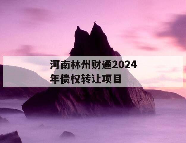 河南林州财通2024年债权转让项目
