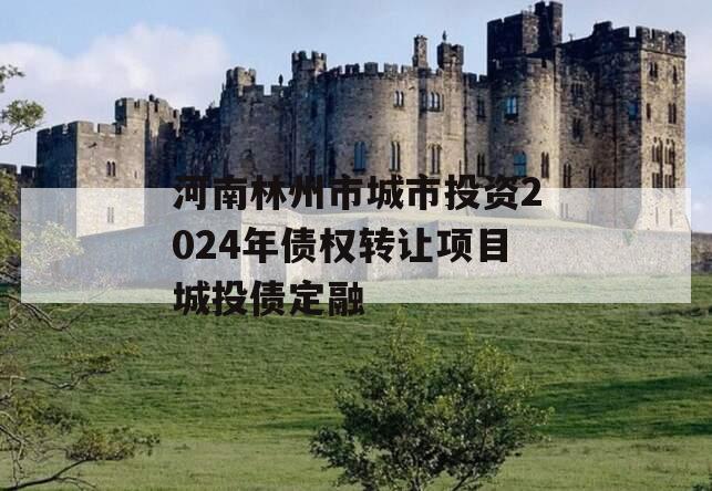 河南林州市城市投资2024年债权转让项目城投债定融