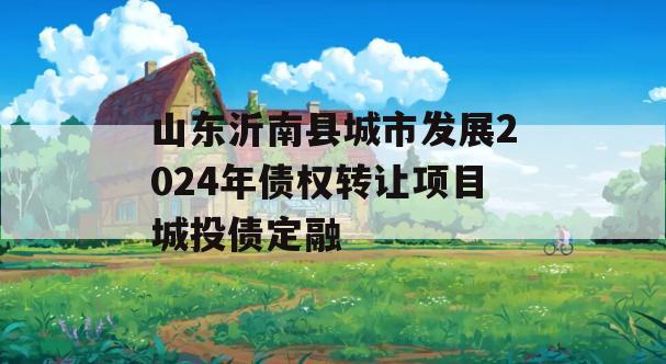 山东沂南县城市发展2024年债权转让项目城投债定融