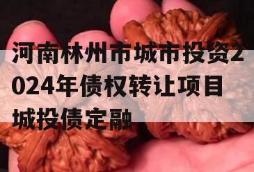 河南林州市城市投资2024年债权转让项目城投债定融