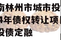 河南林州市城市投资2024年债权转让项目城投债定融