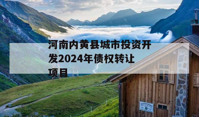 河南内黄县城市投资开发2024年债权转让项目