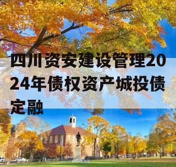 四川资安建设管理2024年债权资产城投债定融
