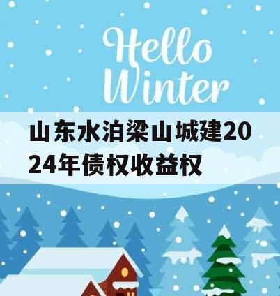 山东水泊梁山城建2024年债权收益权