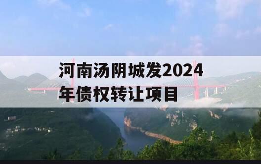 河南汤阴城发2024年债权转让项目