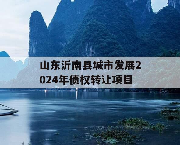 山东沂南县城市发展2024年债权转让项目