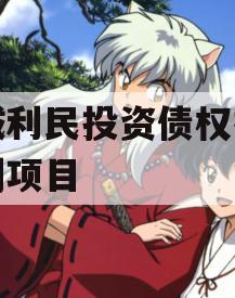 邹城利民投资债权拍卖计划项目