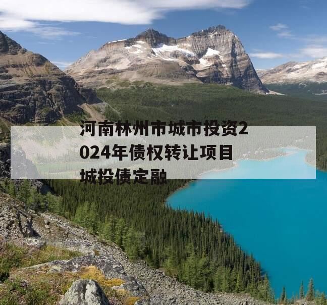 河南林州市城市投资2024年债权转让项目城投债定融