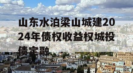 山东水泊梁山城建2024年债权收益权城投债定融