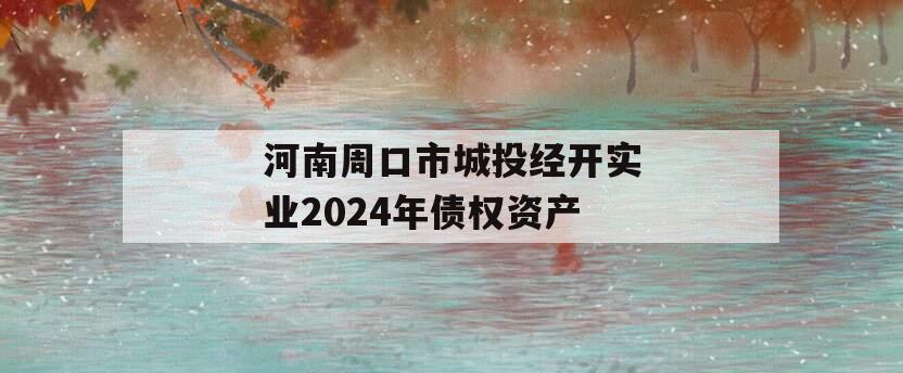 河南周口市城投经开实业2024年债权资产