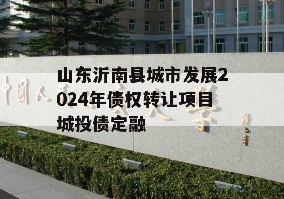 山东沂南县城市发展2024年债权转让项目城投债定融
