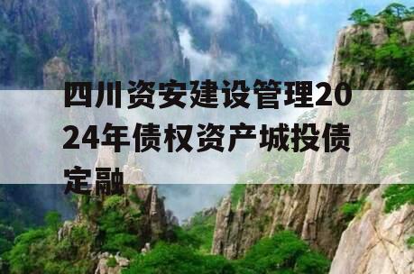 四川资安建设管理2024年债权资产城投债定融