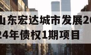 山东宏达城市发展2024年债权1期项目