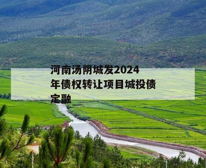 河南汤阴城发2024年债权转让项目城投债定融