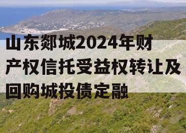 山东郯城2024年财产权信托受益权转让及回购城投债定融