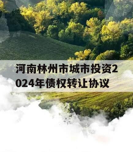 河南林州市城市投资2024年债权转让协议