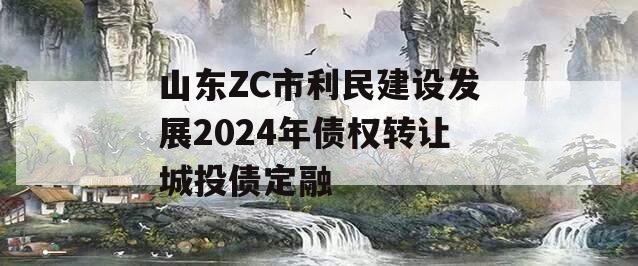山东ZC市利民建设发展2024年债权转让城投债定融