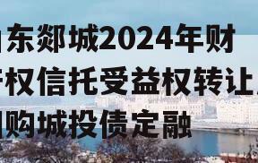 山东郯城2024年财产权信托受益权转让及回购城投债定融