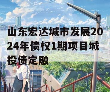 山东宏达城市发展2024年债权1期项目城投债定融